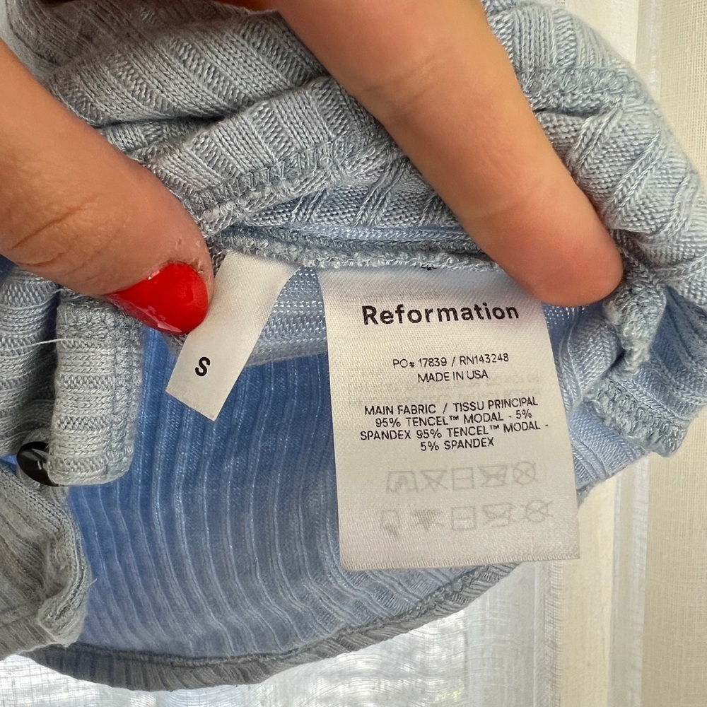 Reformation Blue Button Down Shirt - image 4